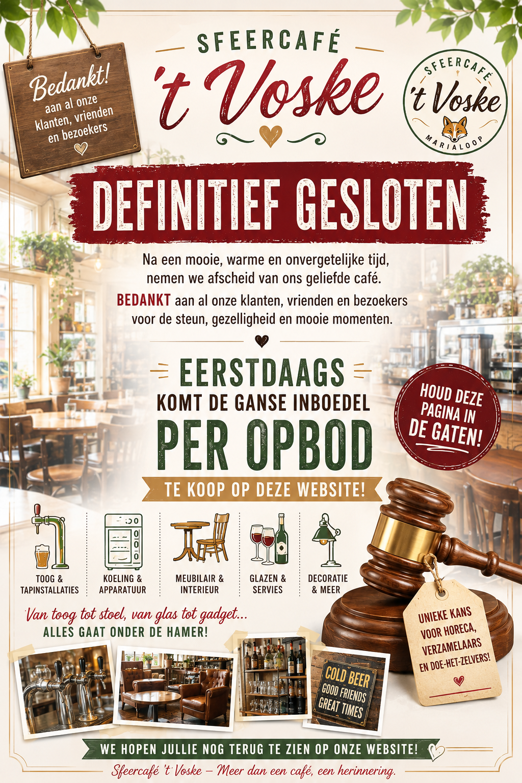 Sfeercafé 't Voske is gesloten